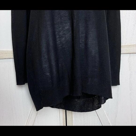 Zara Knit Sweater Womens Size Medium Black Off The Shoulder Long Tunic - Picture 8 of 9